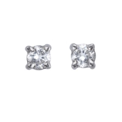9ct white gold 15 point diamond solitaire earrings - Ernest Jones