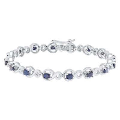 Sterling Silver Sapphire & Diamond Bracelet | H.Samuel