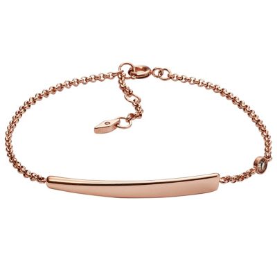 Fossil Iconic Rose Gold Tone Bracelet - Ernest Jones