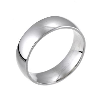 18ct White Gold Extrs Heavy Weight 6mm Wedding Ring | H.Samuel