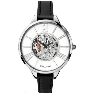 Sekonda Editions Ladies' Black Leather Strap Watch | H.Samuel