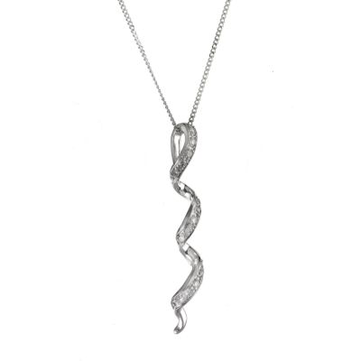 9ct white gold pendant necklace