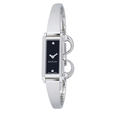 Gucci G Line ladies' stainless steel half bangle watch - Ernest Jones