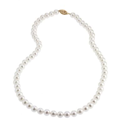 9ct Yellow Gold Certified Cultured Freshwater Pearl Necklace | H.Samuel