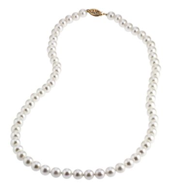 9ct Yellow Gold Certified Cultured Freshwater Pearl Necklace - H ...