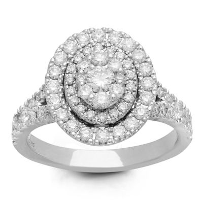 Neil Lane Platinum 1.18ct Oval Double Halo Ring - Ernest Jones