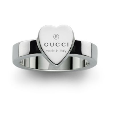 Gucci Trademark sterling silver heart ring - size M-N - Ernest Jones