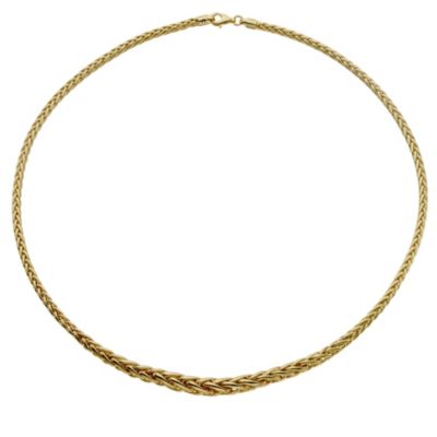 9ct yellow gold graduated spiga necklace - Ernest Jones