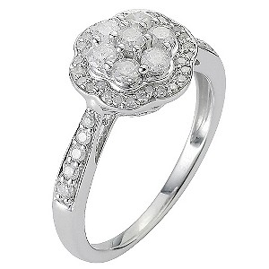 9ct white gold i love you diamond set wedding ring