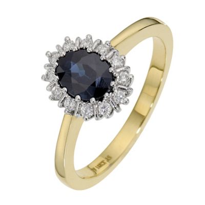 18ct yellow gold sapphire & diamond ring - Ernest Jones