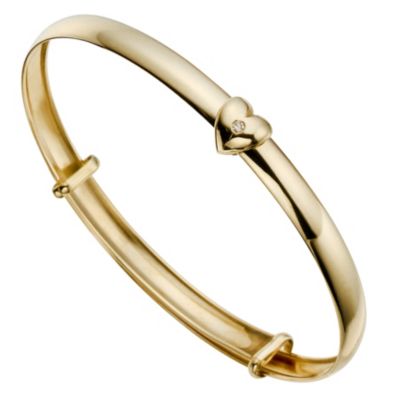 Children's 9ct Yellow Gold Diamond Bangle | H.Samuel