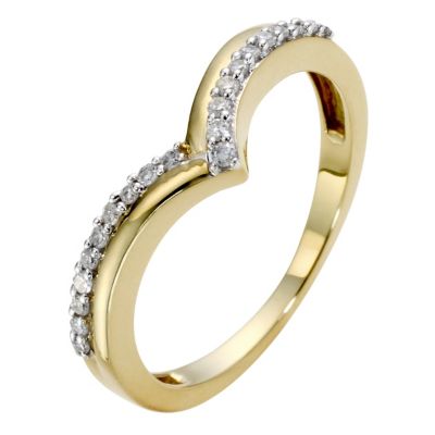 9ct Yellow Gold Diamond V Shaped Eternity Ring | H.Samuel