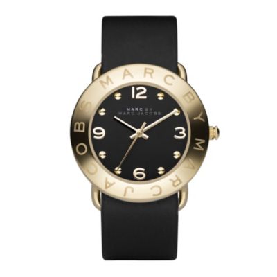 Marc by Marc Jacobs gold plated & black strap watch - Product number ...