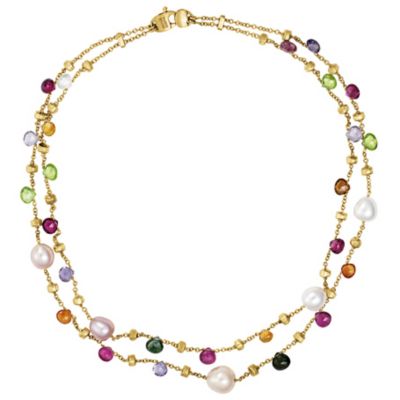 Marco Bicego Paradise 18ct yellow gold multi stone necklace - Ernest Jones