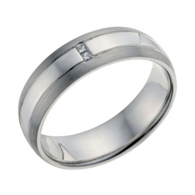 Palladium 950 Men's Diamond Set Wedding Ring - H. Samuel the Jeweller