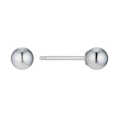 Silver 4mm ball stud earrings - Ernest Jones