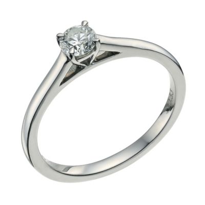 Palladium 950 0.33ct diamond solitaire ring - Ernest Jones