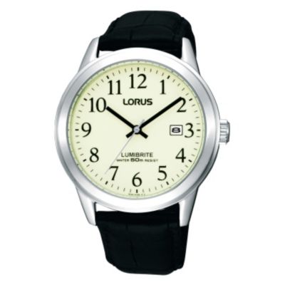 Lorus Lumibrite Men's Black Strap Watch | H.Samuel