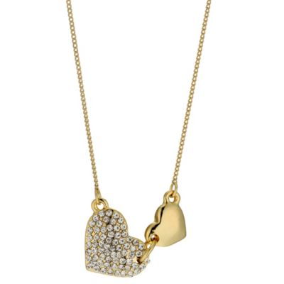 Gold Plated Double Heart Necklace | H.Samuel