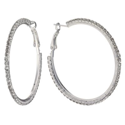 Medium Crystal Hoop Earrings | H.Samuel