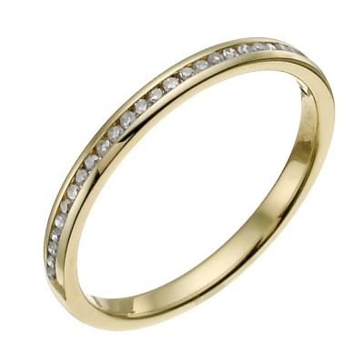 18ct yellow gold 10 point diamond channel set ring - Ernest Jones