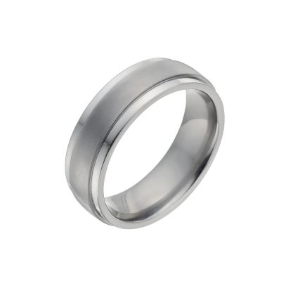 Men's Titanium Matt & Polished Ring | H.Samuel